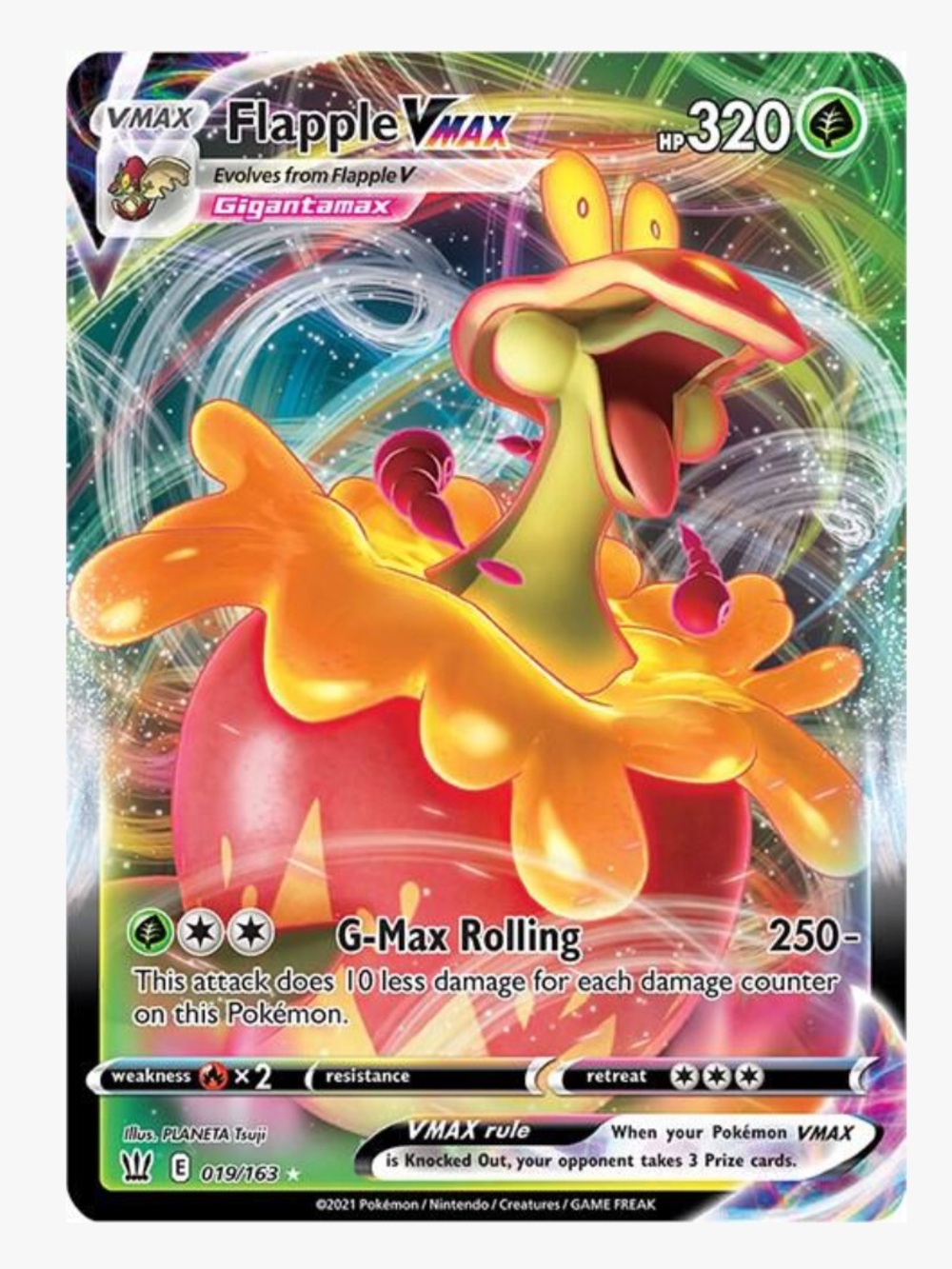 Flapple VMAX SWSH05: Battle Styles Pokemon Trading Card